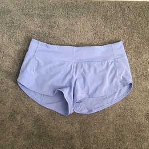 Purple lululemon speed up shorts